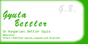 gyula bettler business card
